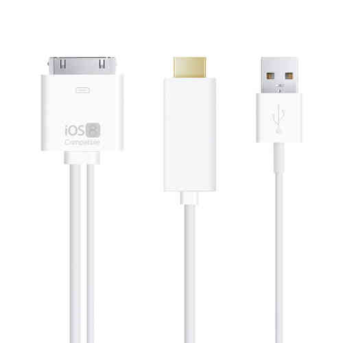 30-Pin to HDMI Digital AV Adapter & HD TV Cable for iPad / iPhone