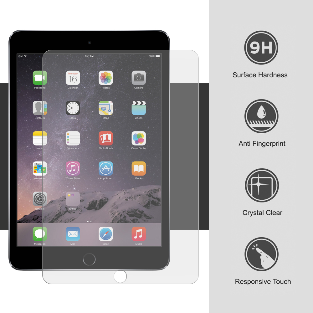 9H Tempered Glass Screen Protector for Apple iPad Mini (1st / 2nd / 3rd Gen)