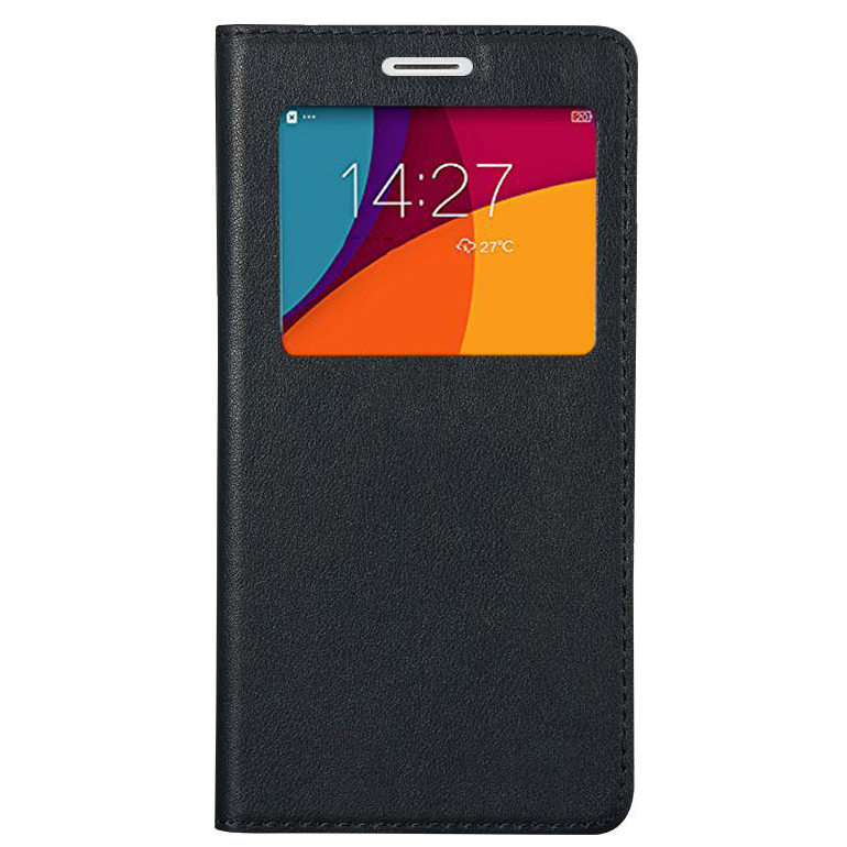 Window Display Leather Flip Case for Oppo R7sf (Black)