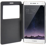 Window Display Leather Flip Case for Oppo R7s / R7sf - Black