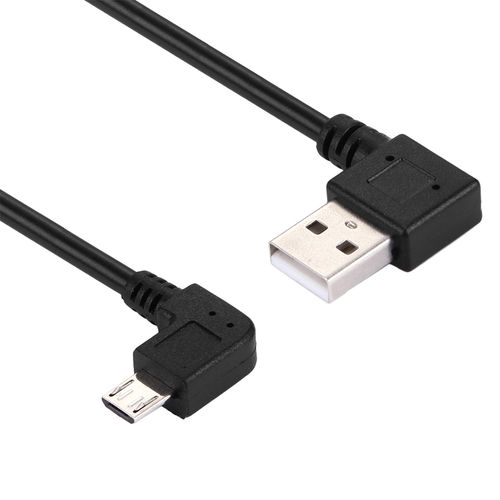 Double Right Angle (90 Degree) Micro-USB Charging Cable (25cm)