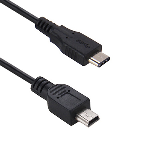 Mini-USB (Male) to Type-C Data Charging Cable (1m) - Black