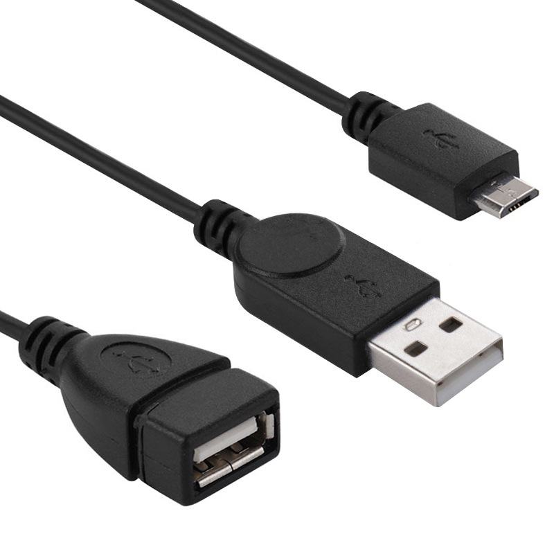 Micro-USB (Host) to USB-A 2.0 (Male / Female) OTG Adapter Cable