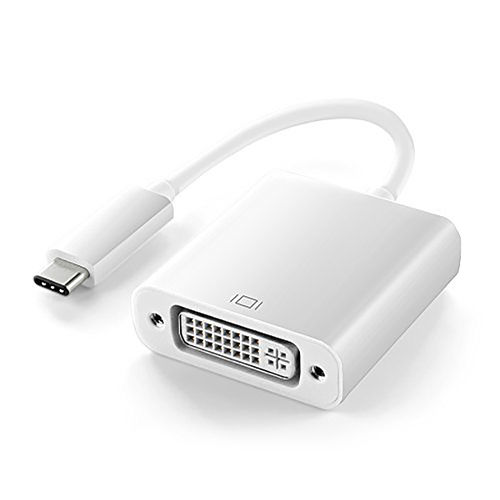 Short USB Type-C to DVI-I (Female) Adapter Cable (10cm) - Silver