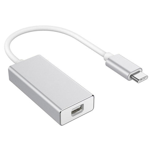 Short USB Type-C to Mini DisplayPort (Female) Adapter Cable (15cm) - Silver