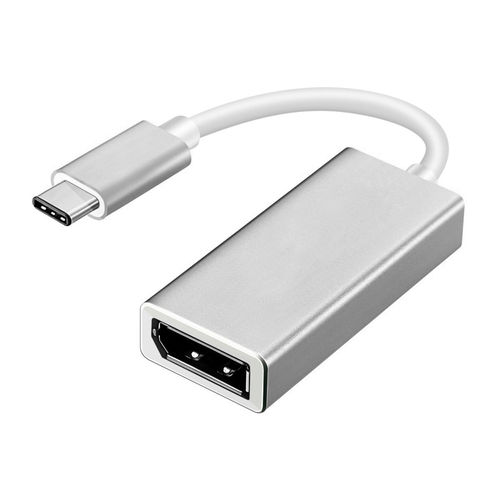Short USB Type-C to DisplayPort (Female) Adapter Cable (10cm) - Silver