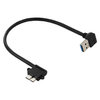 Double Right Angle (90 Degree) Micro-B to USB 3.0 Charging Cable (26cm)