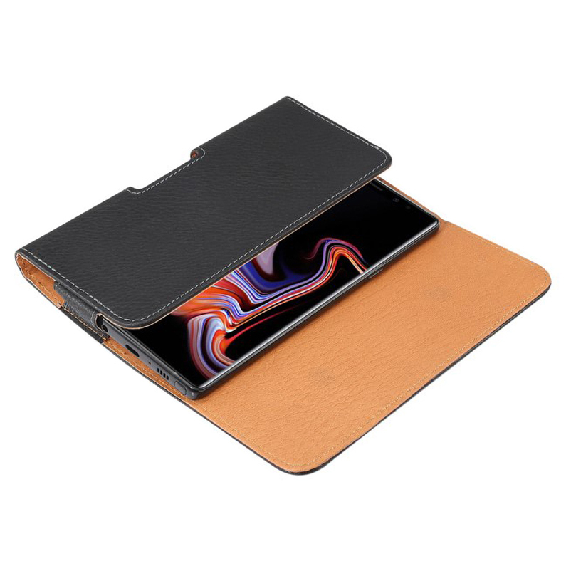 Executive (Medium) Horizontal Leather Pouch / Belt Clip Case for Mobile Phone