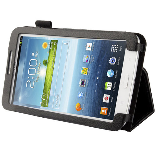 Folio Leather Case for Samsung Galaxy Tab 3 (7.0) - Black