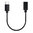 Short USB Type-C to Micro-USB (Female) Data Charging Cable (20cm) - Black