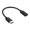 Short Micro-USB (Female) to Type-C (Male) Data Charging Cable (20cm) - Black