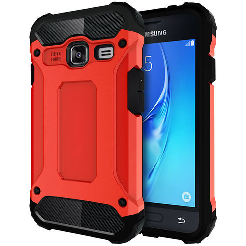 Military Defender Shockproof Case for Samsung Galaxy J1 Mini - Red