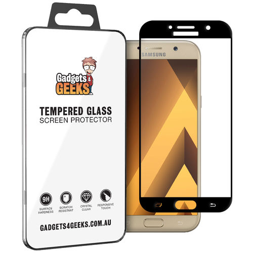 Full Coverage Tempered Glass Screen Protector for Samsung Galaxy A7 (2017) - Black