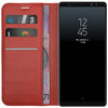 Leather Wallet Case & Card Holder Pouch for Samsung Galaxy Note 8 - Red