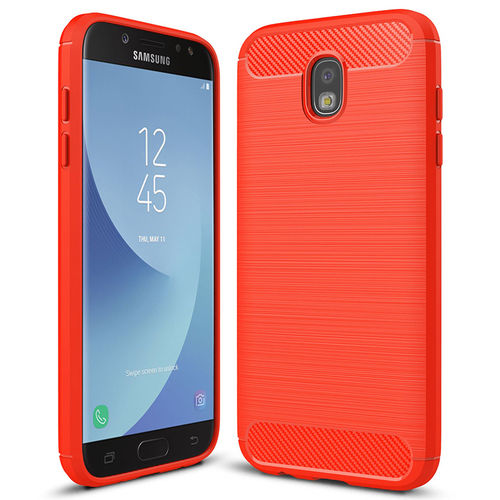 Flexi Slim Carbon Fibre Case for Samsung Galaxy J5 Pro - Brushed Red