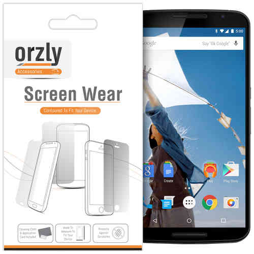 Orzly (5-Pack) Clear Film Screen Protector for Motorola Google Nexus 6