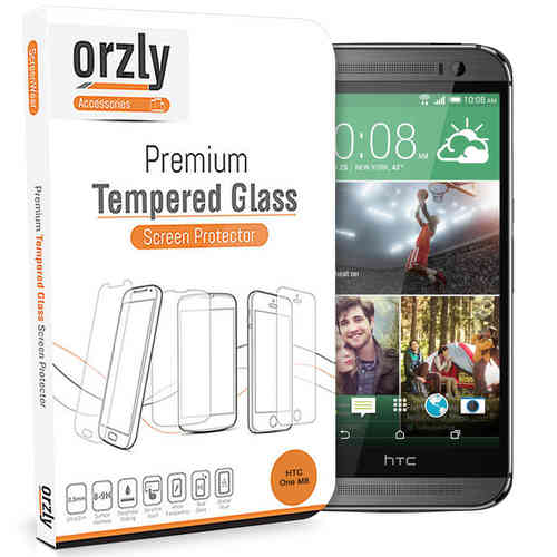 Orzly 9H Tempered Glass Screen Protector for HTC One M8