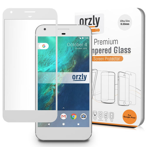 Orzly 2.5D Tempered Glass Screen Protector for Google Pixel XL - White