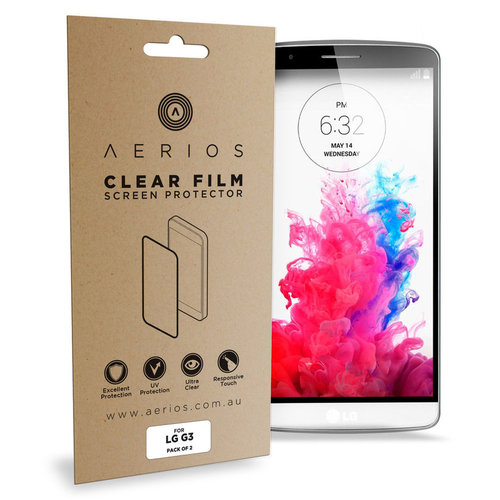 Aerios (2-Pack) Clear Film Screen Protector for LG G3