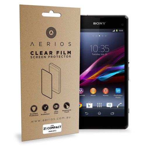 Aerios (2-Pack) Clear Film Screen Protector for Sony Xperia Z1 Compact