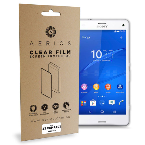 Aerios (2-Pack) Clear Film Screen Protector for Sony Xperia Z3 Compact