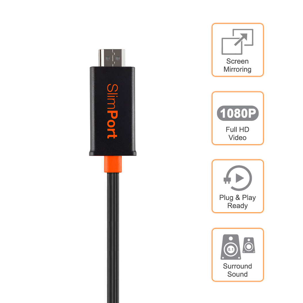 SlimPort Cable Micro USB to HDMI Adapter for LG G4 Black