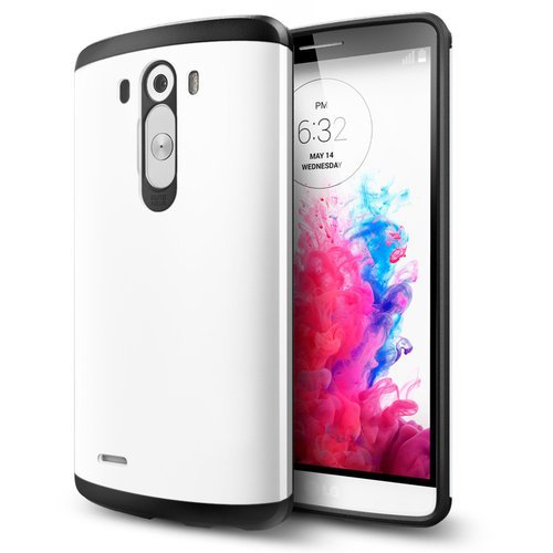 Slim Armour Rugged Tough Shockproof Case for LG G3 - White