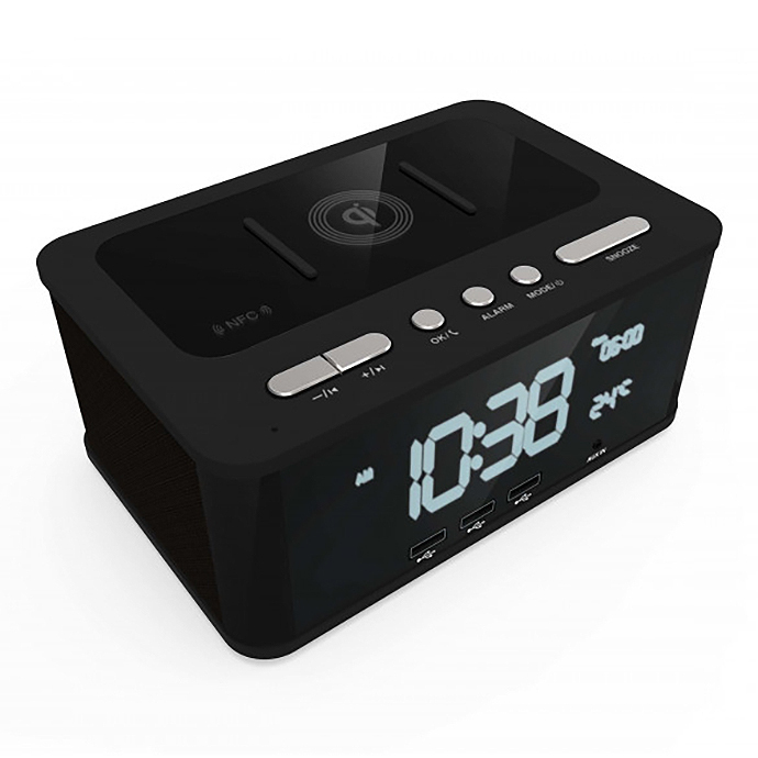 Laser Alarm Clock FM Radio / Bluetooth Speaker / Wireless Charger
