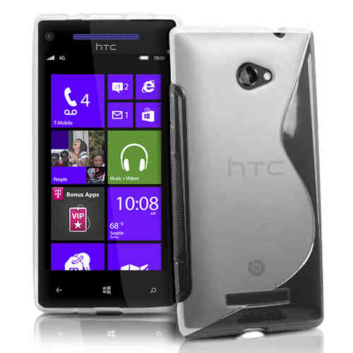 S-Line Flexi Gel Case for HTC Windows Phone 8X - Smoke White (Two-Tone)