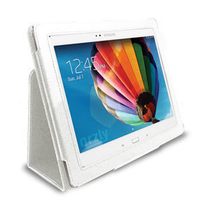 Orzly Folio Leather Case & Stand for Samsung Galaxy Tab 3 10.1 - White