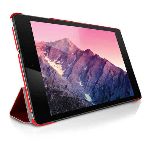 Orzly Trifold Sleep/Wake Smart Case for Google Nexus 9 - Red
