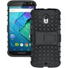 Dual Layer Rugged Tough Shockproof Case & Stand for Motorola Moto X Style - Black