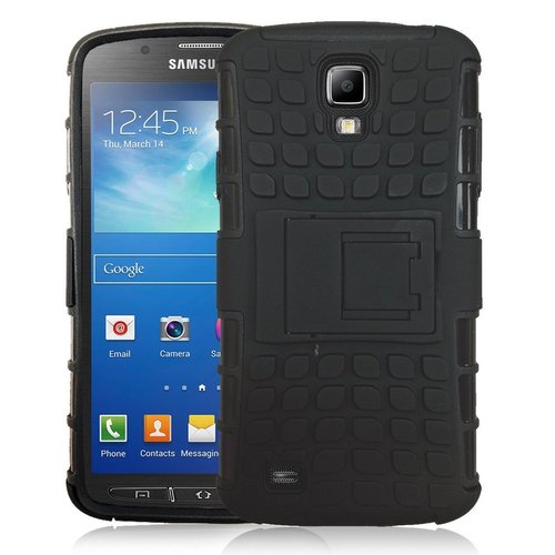 Dual Layer Rugged Tough Case for Samsung Galaxy S4 Active - Black