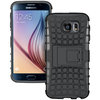 Dual Layer Rugged Tough Shockproof Case & Stand for Samsung Galaxy S6 - Black