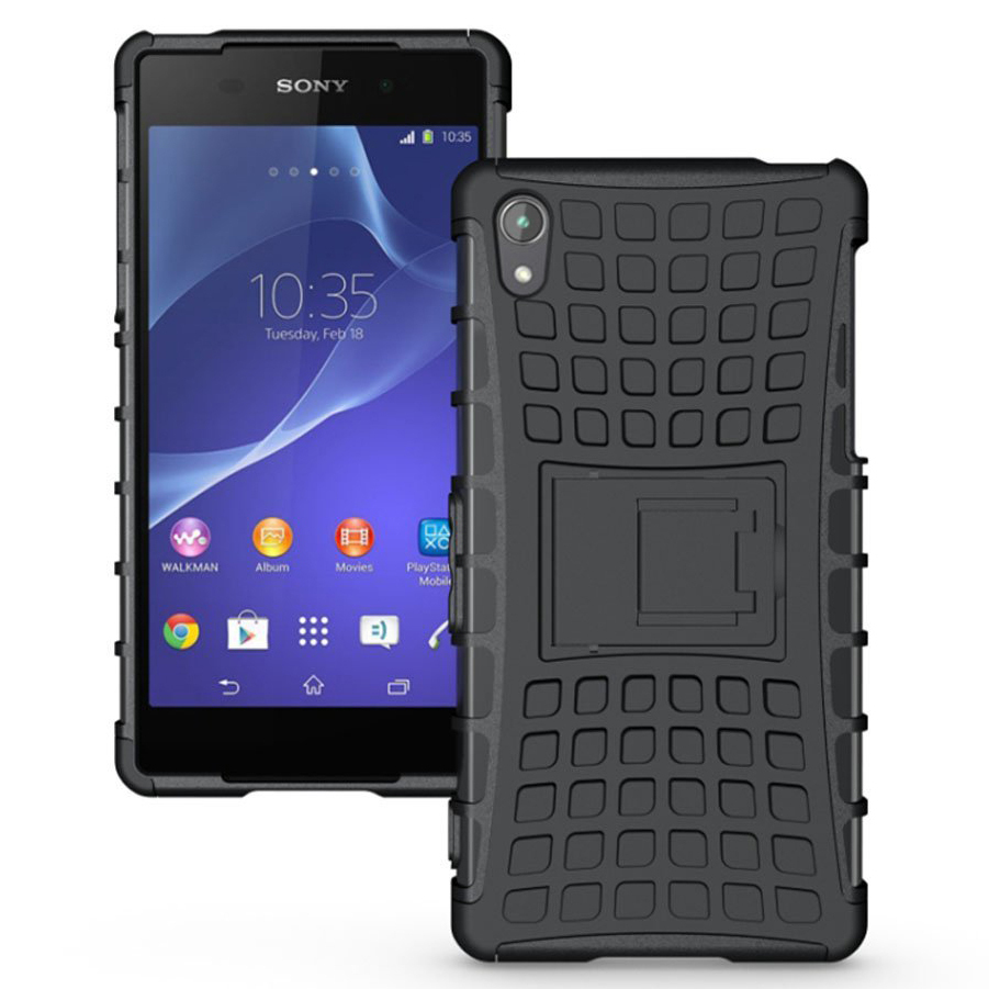 Sony Xperia Z2 Side Cover Replacement Dual Layer Rugged Shockproof Case for Sony Xperia Z2 (Black)