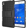 Dual Layer Rugged Tough Shockproof Case & Stand for Sony Xperia Z3 - Black
