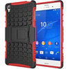 Dual Layer Rugged Tough Shockproof Case & Stand for Sony Xperia Z3 - Red