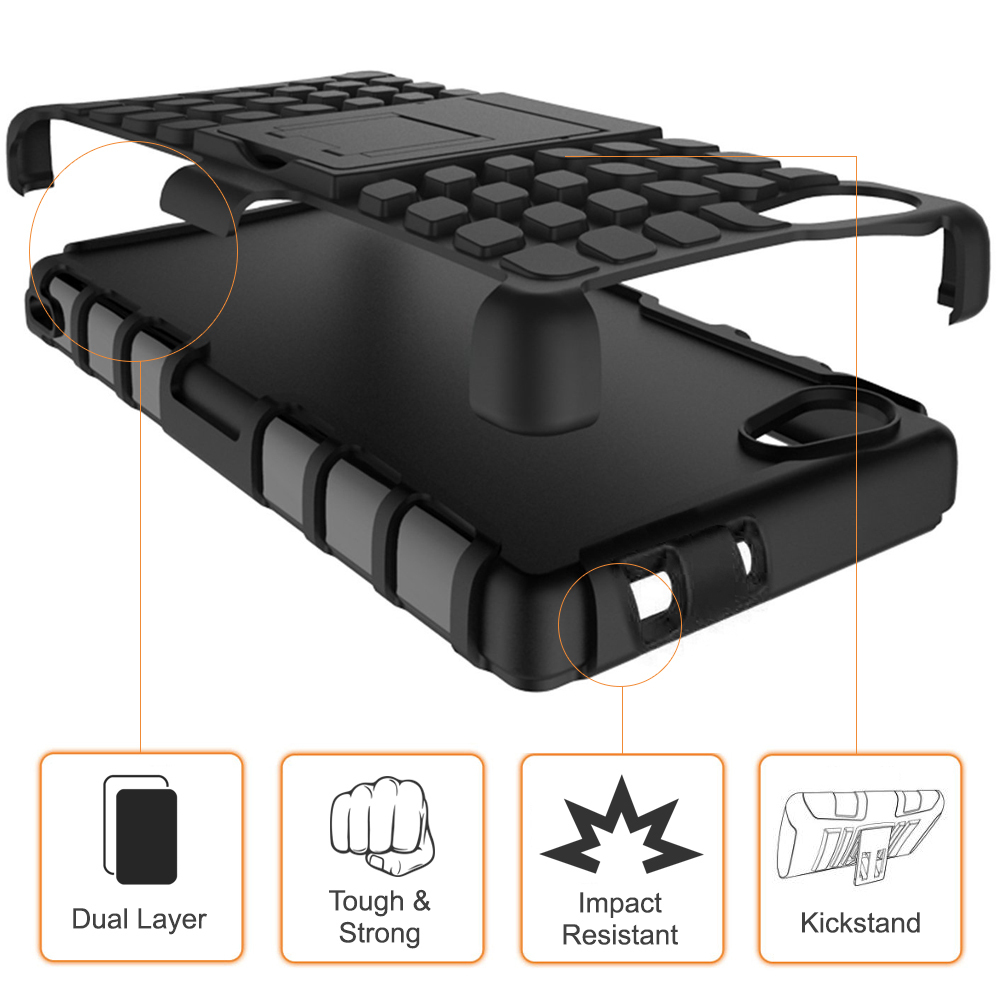 Dual Layer Rugged Tough Shockproof Case & Stand for Sony Xperia Z3 Compact