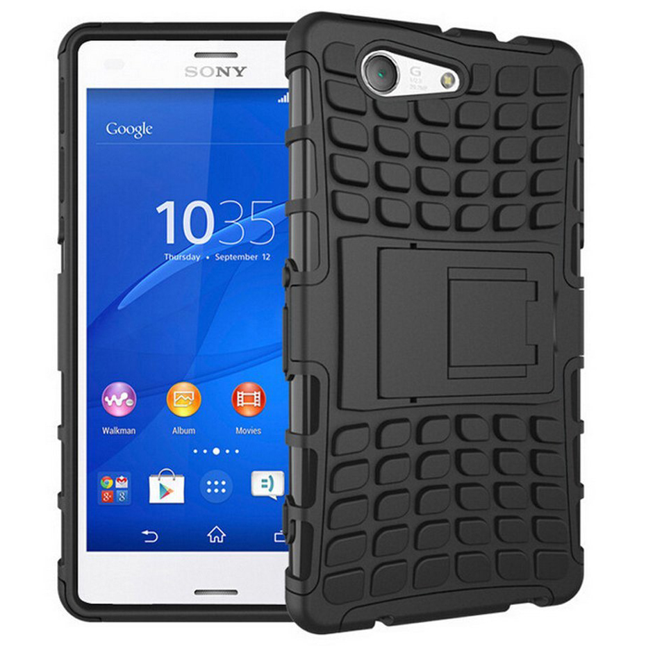 Dual Layer Rugged Tough Shockproof Case & Stand for Sony Xperia Z3 Compact