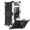 Dual Layer Rugged Tough Armour Case Stand for Sony Xperia Z5 - White