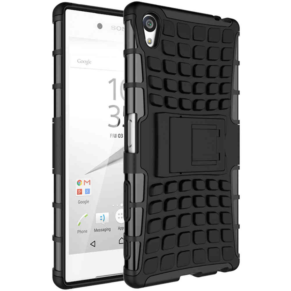 microfoon Ochtend Duiker Rugged Tough Shockproof Case for Sony Xperia Z5 Premium (Black)