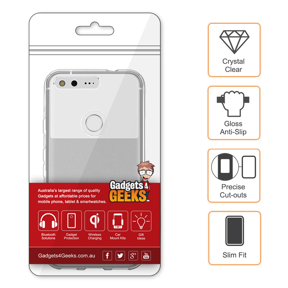 Flexi Slim Gel Case for Google Pixel - Clear (Gloss Grip)