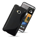 S-Line Flexi Gel Case for HTC One M7 - Black (Two-Tone)