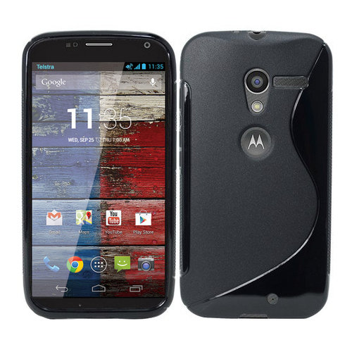 S-Line Flexi Case for Motorola Moto X (1st Gen) - Black (Two-Tone)