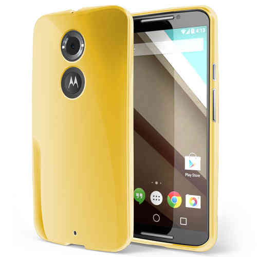 Flexi Slim Gel Case for Motorola Moto X (2nd Gen) - Yellow (Gloss)