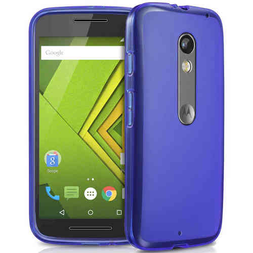 Flexi Gel Case for Motorola Moto X Play - Smoke Blue (Two-Tone)