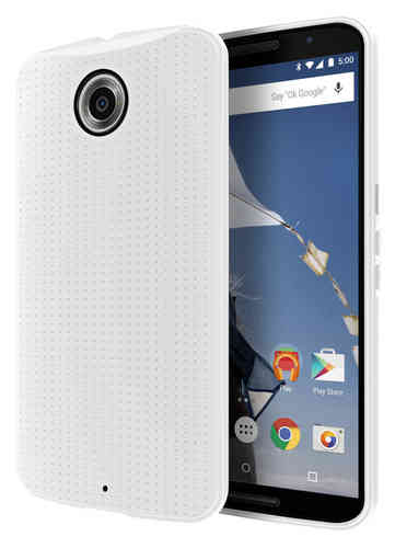Flexi Mesh Textured Anti Shock Case for Google Nexus 6 - White