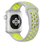 Sport Plus Silicone Band Strap for Apple Watch 38mm / 40mm / 41mm - Grey (Yellow)