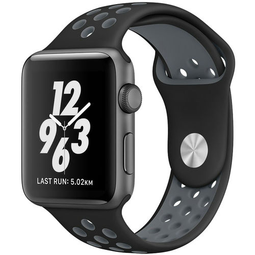 Sport Plus Silicone Band Strap for Apple Watch 42mm / 44mm / 45mm / Ultra 49mm - Black (Grey)